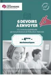 4ème Mathématiques 6 devoirs à envoyer. Devoirs à adresse à la correction