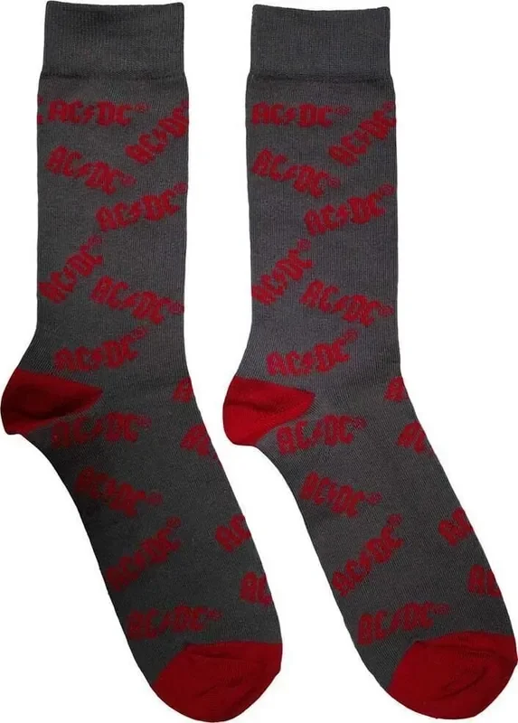 AC/DC Chaussettes Logo Pattern Charcoal Grey 39-45