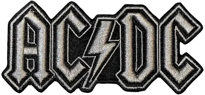 AC/DC Silver Logo Patch thermocollant
