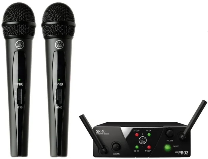 AKG WMS40 Mini2 Vocal Dual Ensemble sans fil US45A 660.7MHz + US45C 662.3MHz