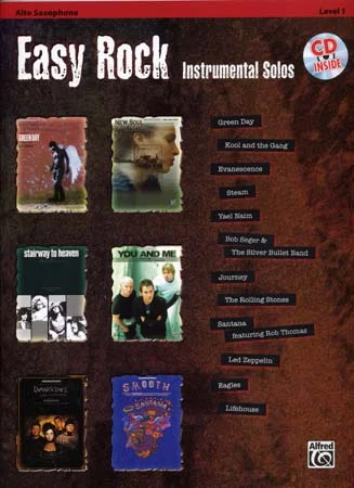 Alfred Publishing Easy Rock Instrumental Solos + CD – Saxophone Alto