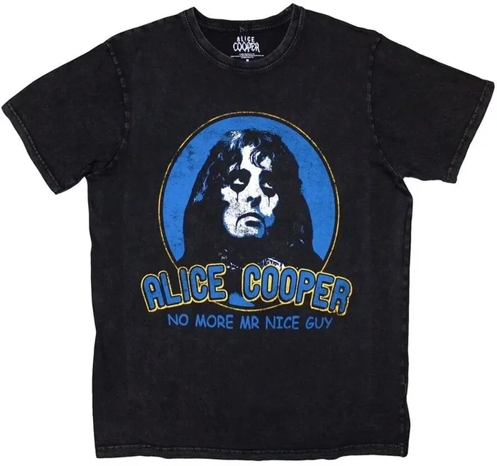 Alice Cooper T-shirt No More Mr Nice Guy Stone Wash Unisex Black M