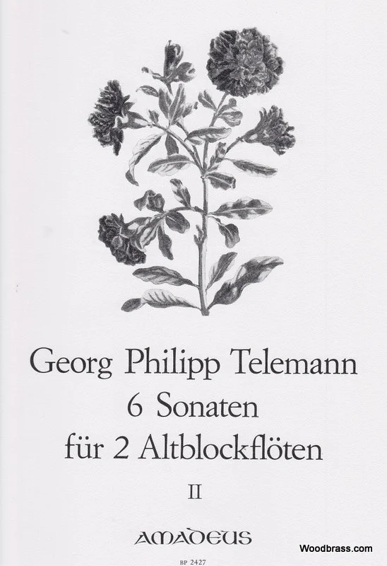 Amadeus Telemann G.P. – 6 Sonatas Vol. 2 – 2 Treble Recorders