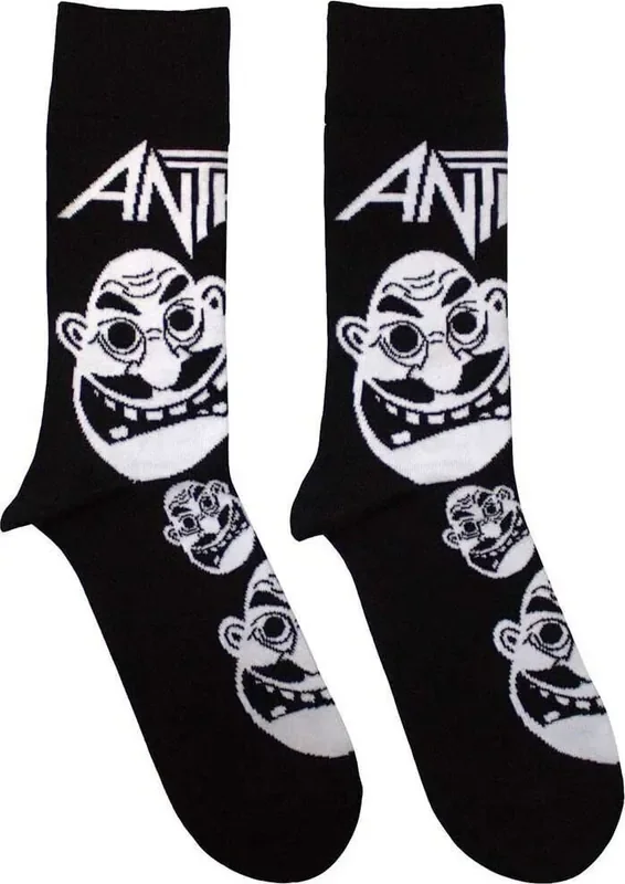 Anthrax Chaussettes Faces Pattern B&W Black 40-45