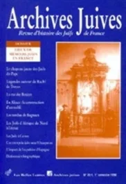 Archives juives N° 31, 1er semestre 1998