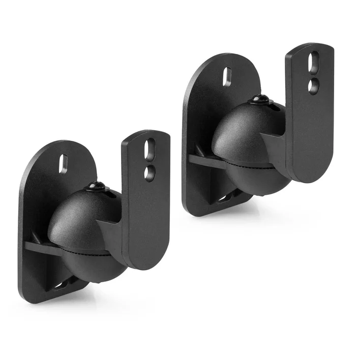 Audizio HTS15 Supports Muraux Enceinte Robuste et Réglables Lot de 2 – Noir