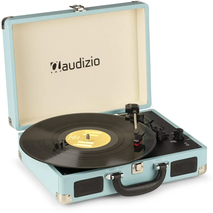 Audizio RP114BL – Platine Vinyle Rétro avec Haut-Parleurs Intégrés – Bleue