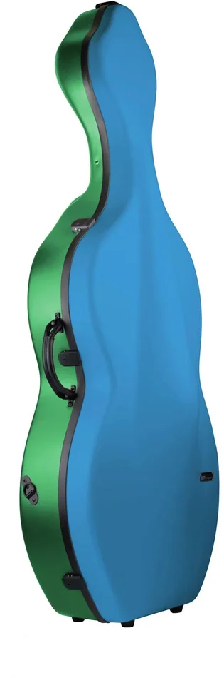 BAM Étui Violoncelle 4/4 Hightech Bonbon + Roues – Bleu/Vert