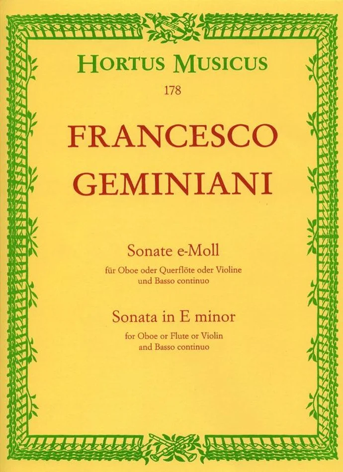 Barenreiter Ani F. – Sonate En Mi Mineur – Hautbois Ou Flute Ou Violon, Basse Continue