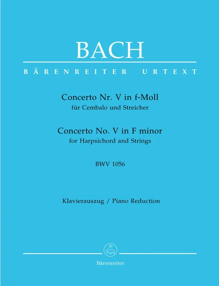 Barenreiter Bach J.S. – Concerto N°5 En Fa Mineur BWV 1056 – Clavecin