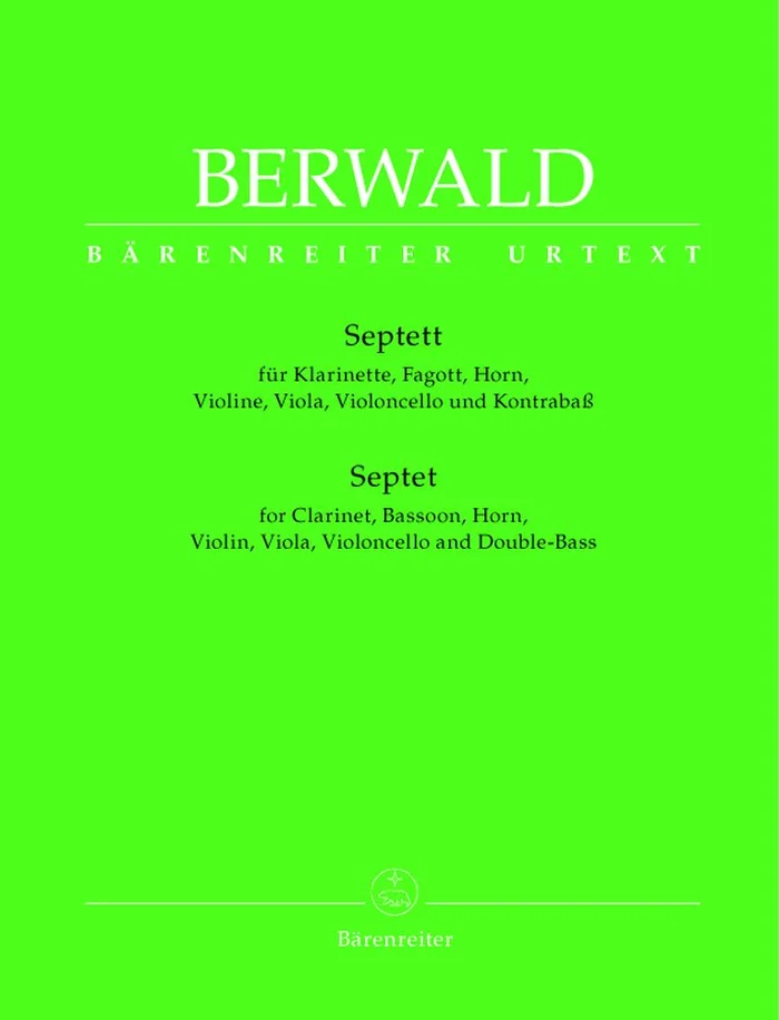 Barenreiter Berwald Franz – Septett Fur Klarinette, Fagott, Horn, Violine, Viola, Violoncello Und Kontrass