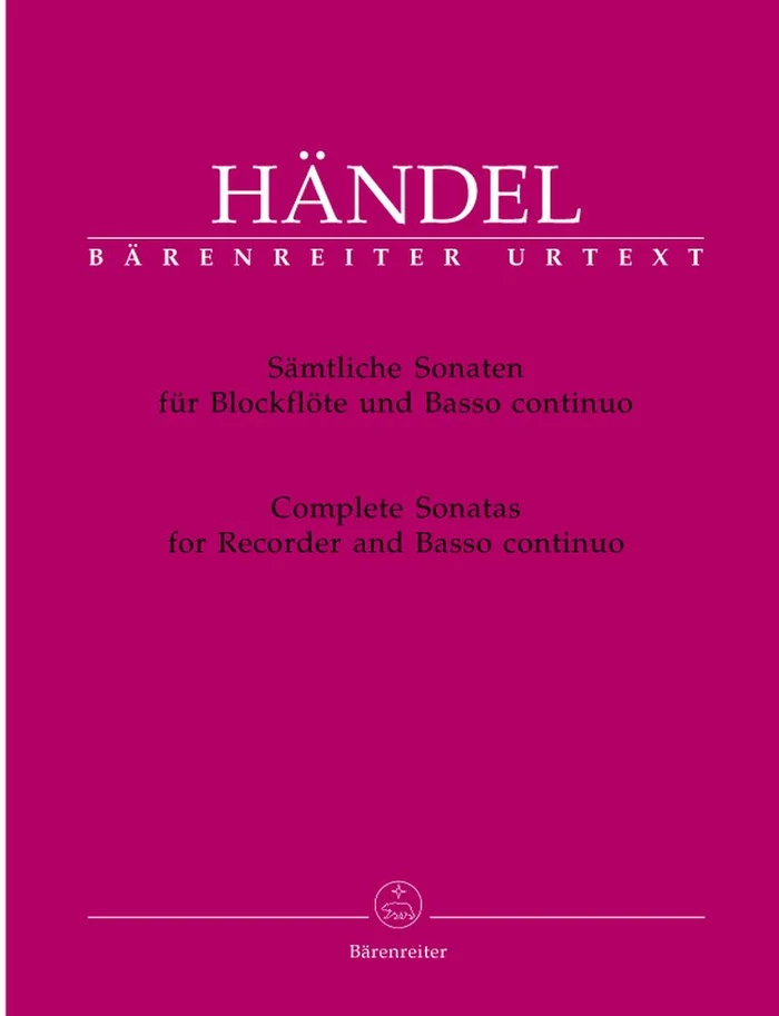 Barenreiter Haendel G.F. – Samtliche Sonaten – Flute A Bec, Basse Continue