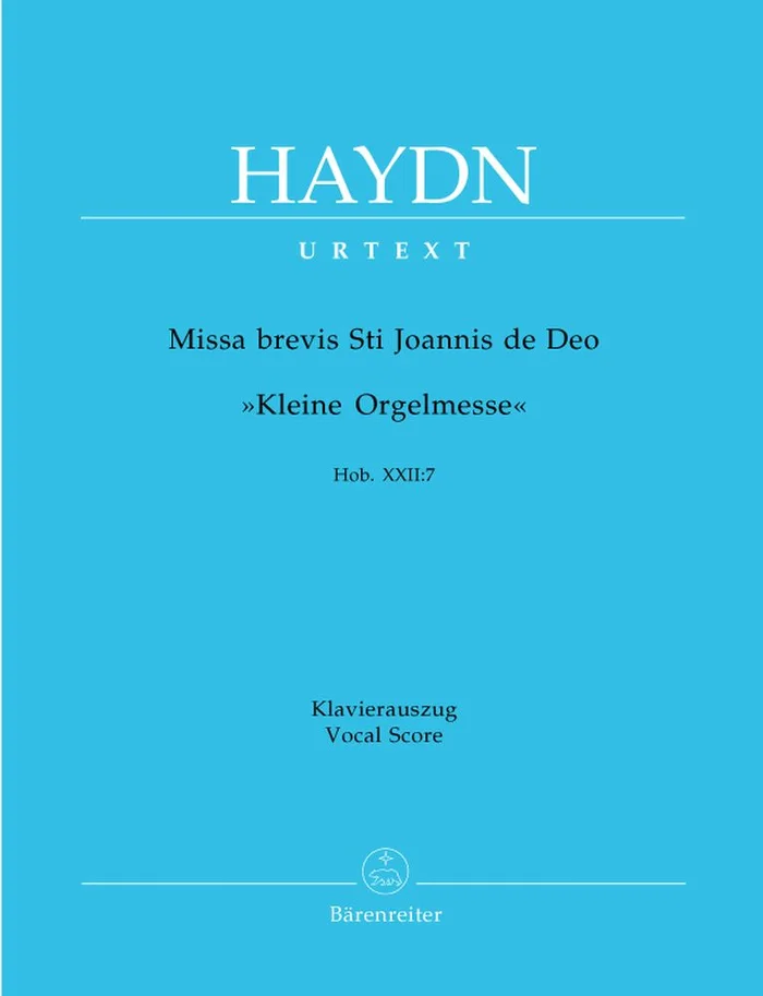 Barenreiter Haydn J. – Missa Brevis St Joannis De Deo, Little Organ Mass Hob.Xxii:7 – Reduction Ch, Piano