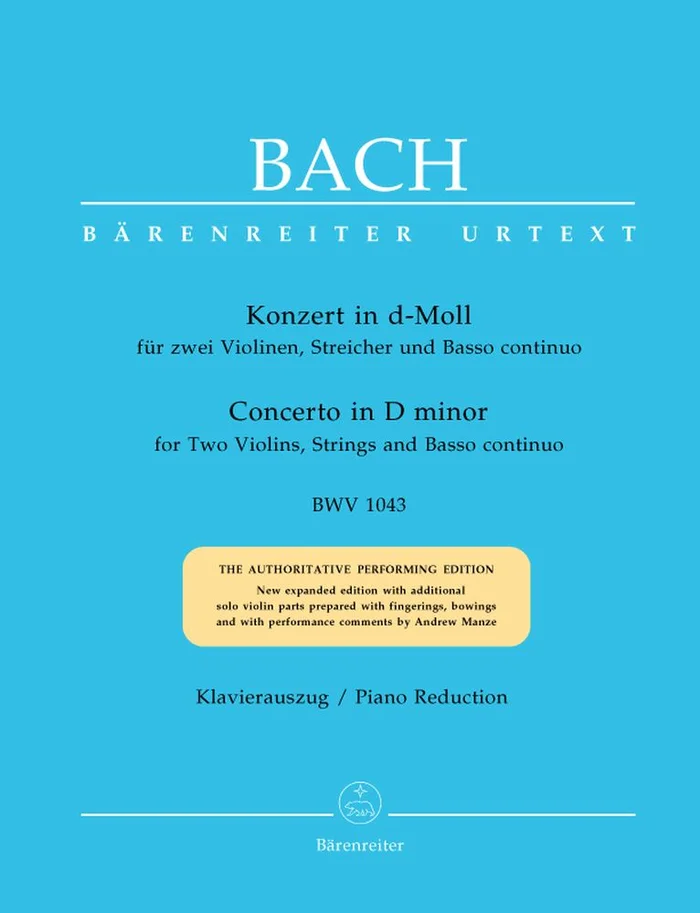 Barenreiter J.S. – Concerto En Re Mineur Bwv 1043 Pour 2 Violons, Cordes Et Basse Continue