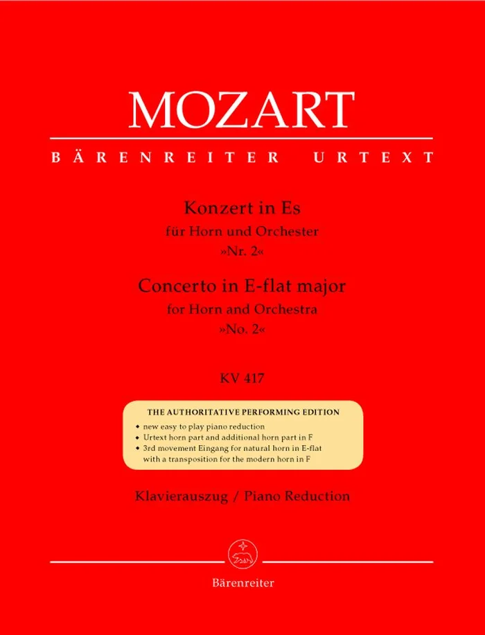 Barenreiter Moz W.A. – Concerto N°2 En Mib Majeur Kv 417 Pour Cor Et Orchestre – Cor, Piano