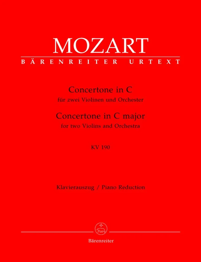 Barenreiter Moz W.A. – Concertone En Do Majeur Pour 2 Violons Et Orchestre Kv 190(166B,Kv6:186)