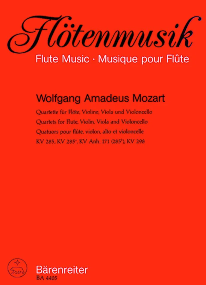Barenreiter Moz W.A. – Quatuors Kv 285, 285A, 285B, 298 – Flute, Violon, Alto, Violoncelle
