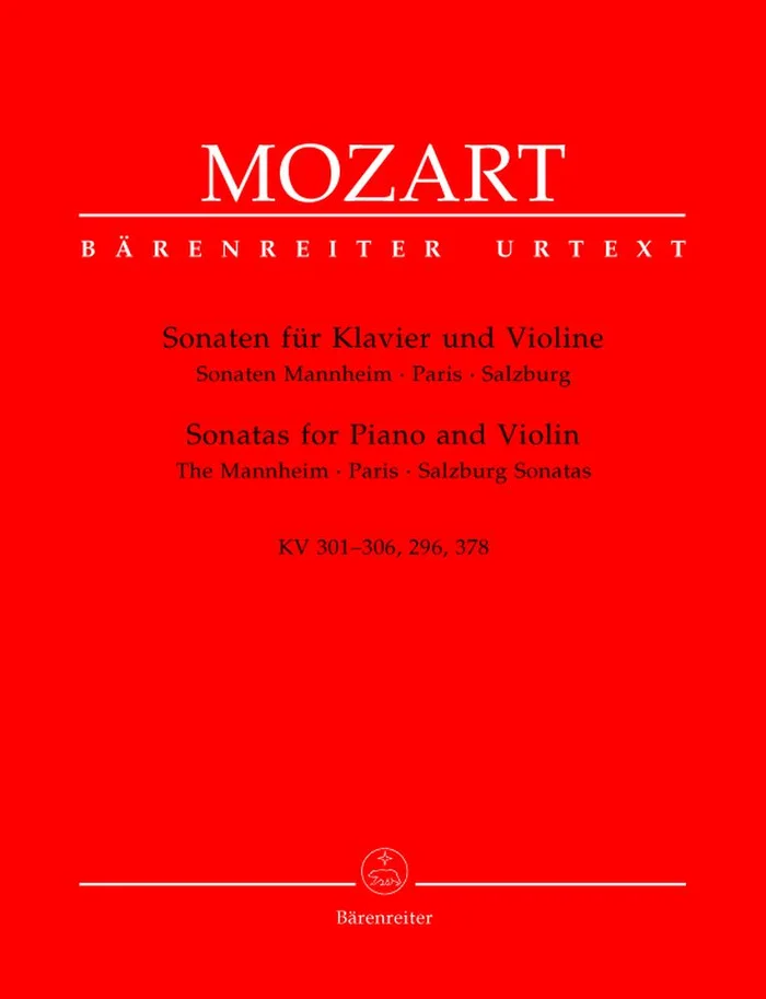 Barenreiter MOZART W.A. – SONATES MANNHEIM, PARIS, SALZBURG KV 301-306, 296, 378 – VIOLON, PIAN0