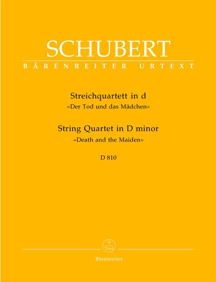 Barenreiter Schubert F. – Quatuor A Cordes « la Jeune Fille et La Mort » En Re Mineur D 810