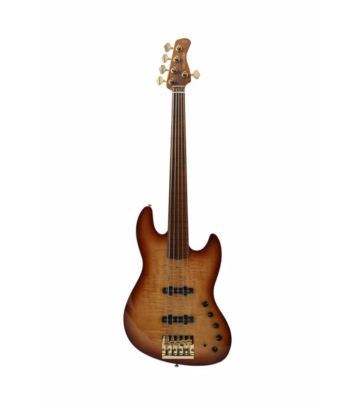 Basse Electrique 5 Cordes FretLess M. Miller V10 DX SWAMP ASH-5 FL TS MN + ÉTUI
