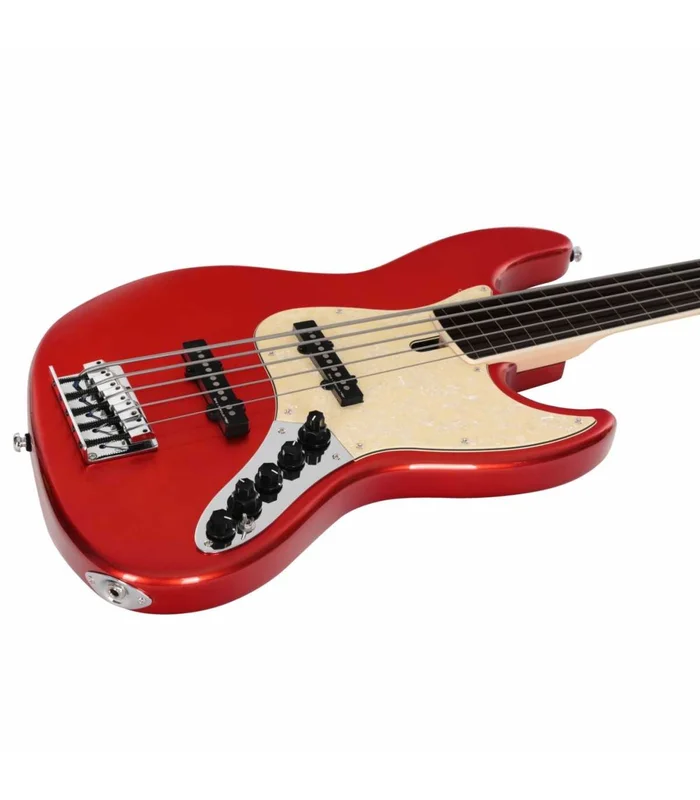 Basse Electrique 5 cordes Fretless M. Miller V7 ALDER-5 FL BMR EN bright Metallic Red – Image 3