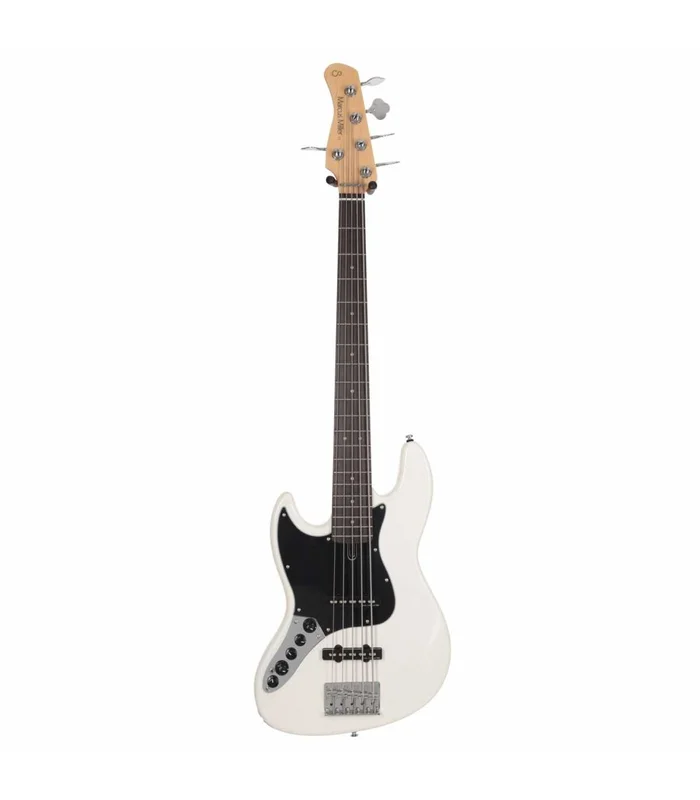 Basse Electrique 5 Cordes Gaucher M. Miller V3-5 LH AWH RN Antique White