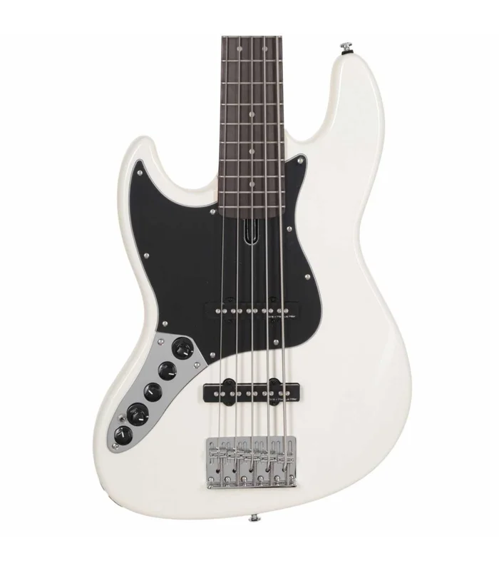Basse Electrique 5 Cordes Gaucher M. Miller V3-5 LH AWH RN Antique White – Image 2