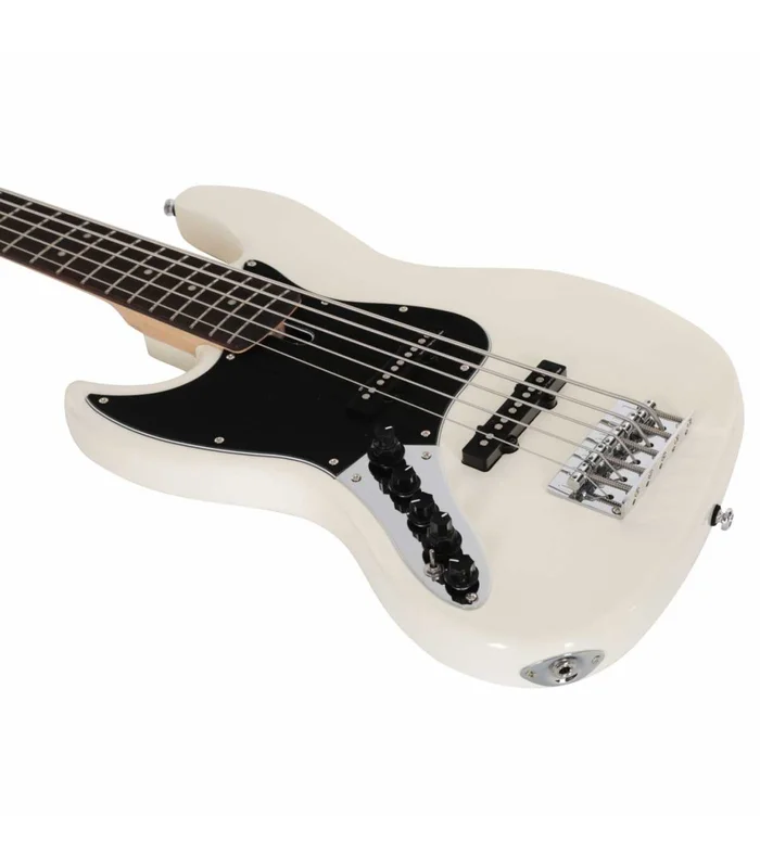 Basse Electrique 5 Cordes Gaucher M. Miller V3-5 LH AWH RN Antique White – Image 3