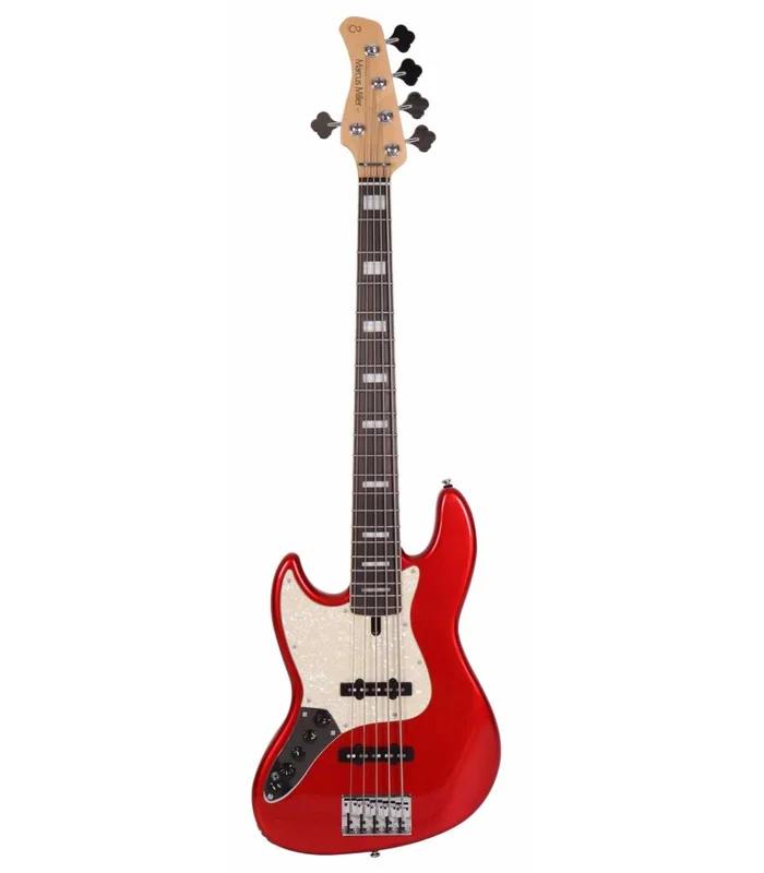 Basse Electrique 5 cordes Gaucher M. Miller V7 ALDER-5 LH BMR EN Bright Metallic Red