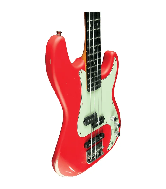 Basse Electrique EKO VPJ280V-RELIC-RED – Type PJ Relic – Fiesta Red – Image 4