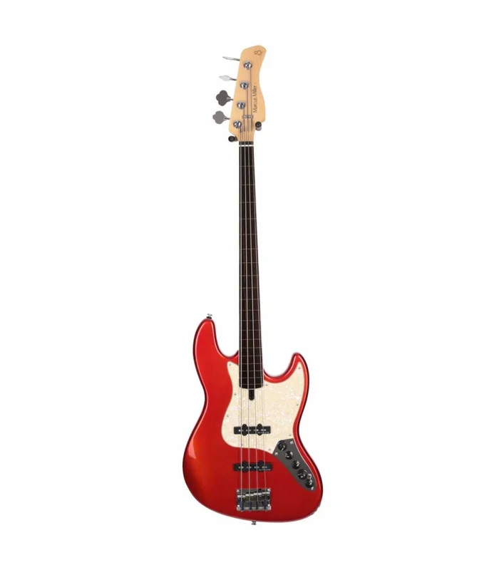 Basse Electrique Fretless M. Miller V7 ALDER-4 FL BMR EN bright Metallic Red