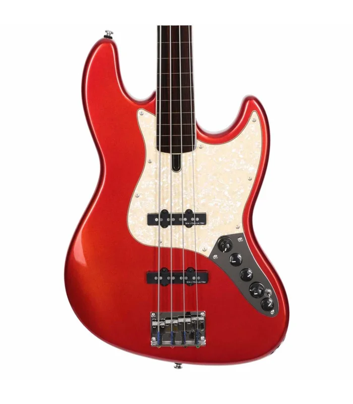 Basse Electrique Fretless M. Miller V7 ALDER-4 FL BMR EN bright Metallic Red – Image 2