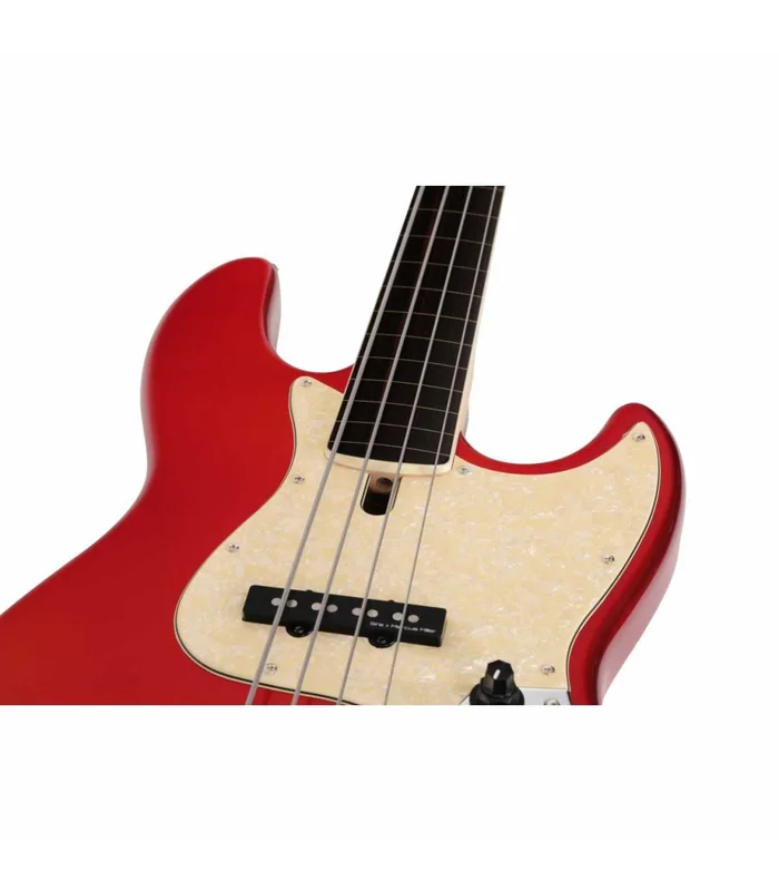 Basse Electrique Fretless M. Miller V7 ALDER-4 FL BMR EN bright Metallic Red – Image 4