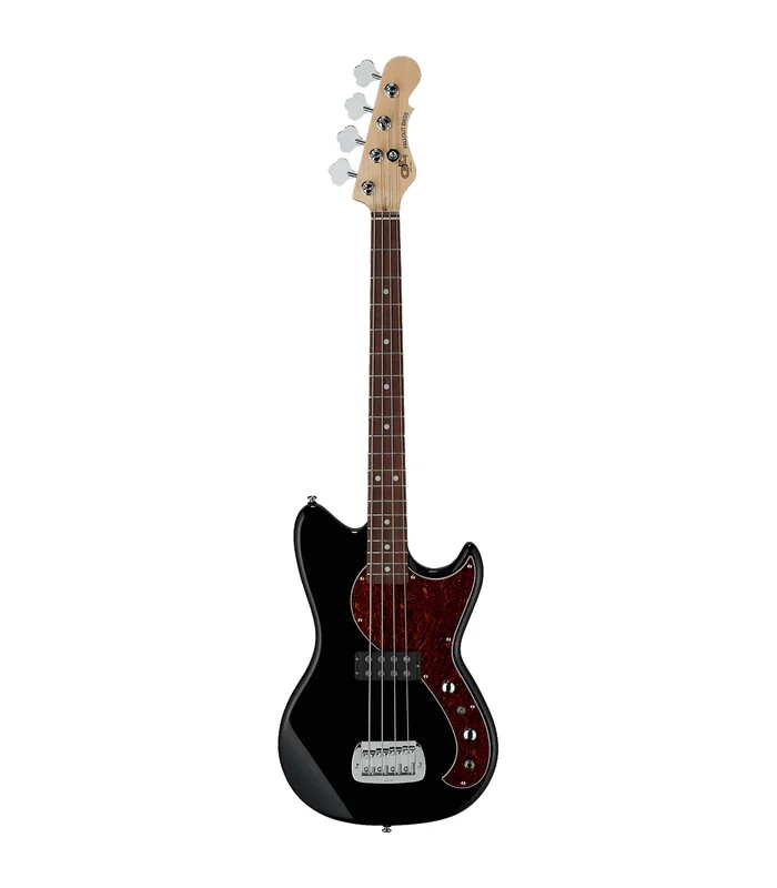 Basse Electrique G&L – TFALB-BLK-R – Standard – Tribute Fallout Bass Jet Black, touche palissandre