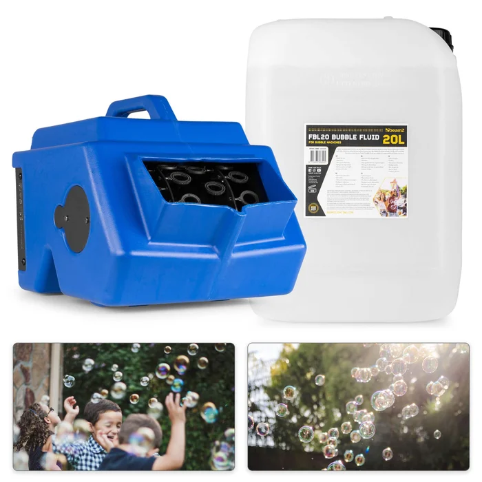 BeamZ B1500 – Pack Machine à Bulles pour Enfant/Mariage avec 20L de Liquide