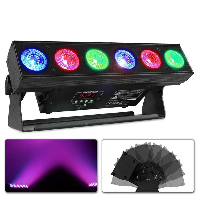 BeamZ BBB612 – Barre 6 LEDS 12W, sur Batterie et Mode DMX