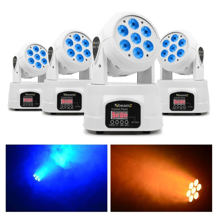 BeamZ MHL74 – 4x Lyres Wash 7x LED RGBW 10W – Blanc