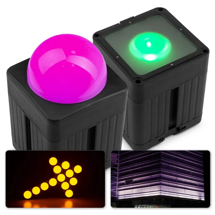 BeamZ Pro KUBE20BK – Lot de 2 Projecteurs PAR Uplight sur Batterie RGBAW-UV IP65 – Noir