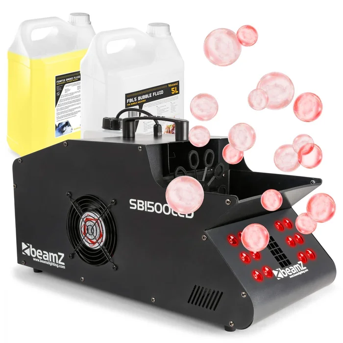 BeamZ SB1500LED – Machine à Fumée et à Bulles, 1500W, avec 10L de Liquide