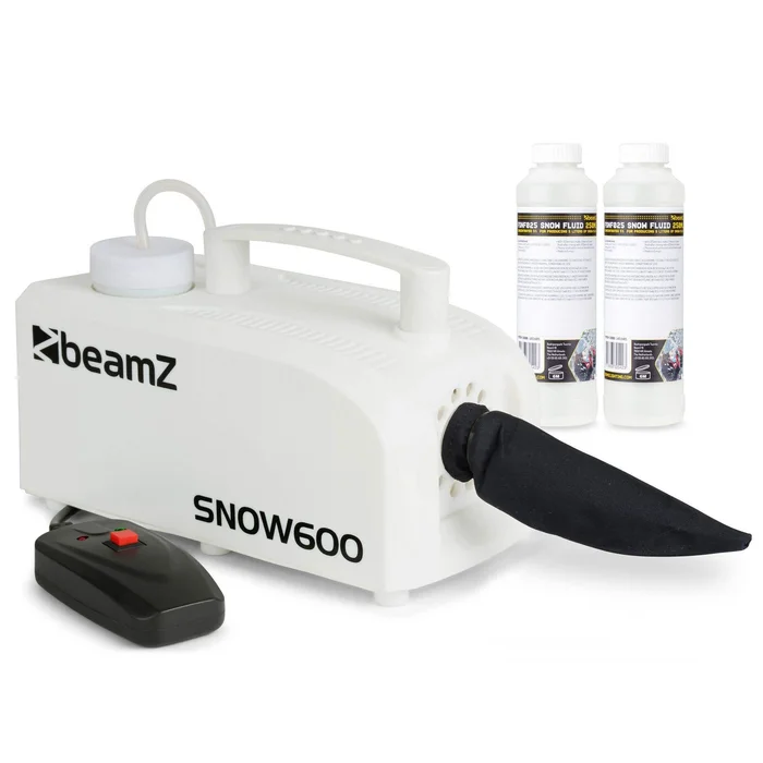 BeamZ SNOW600 – Machine à Neige 600 Watts avec 2 Concentrés 250mL