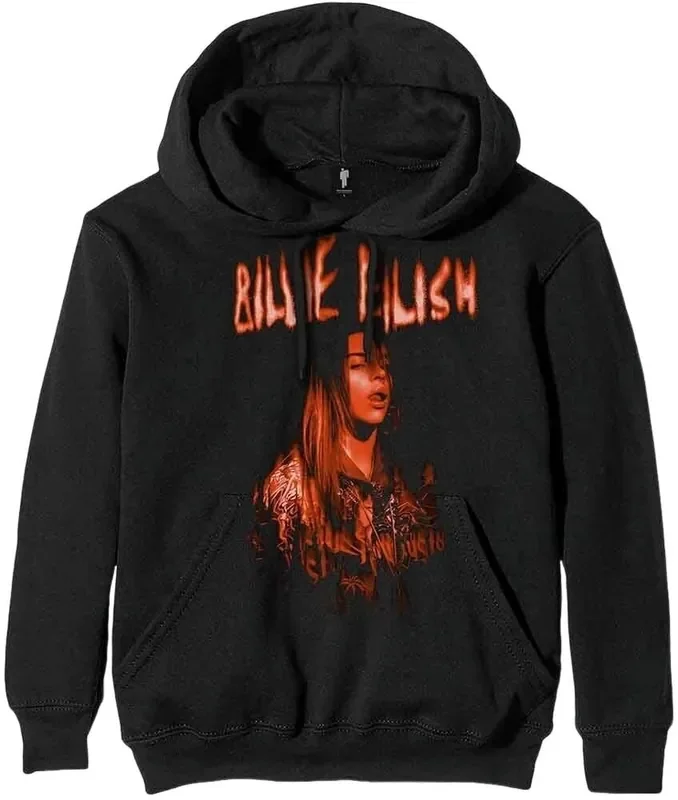 Billie Eilish Hoodie Spooky Logo Unisex Black L