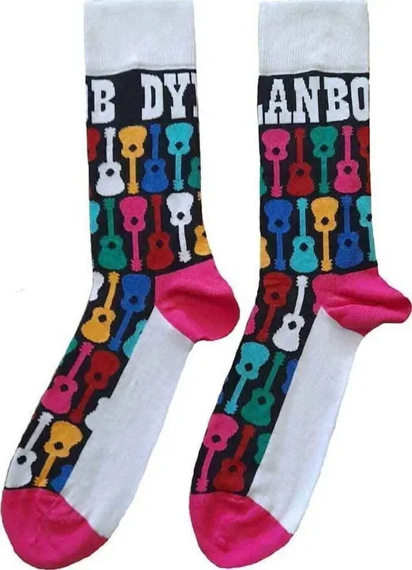 Bob Dylan Chaussettes Guitar Pattern Black & Multicolour 40-45