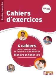 Cahiers d&rsquo;exercices Bien lire et aimer lire. 4 cahier pour s&rsquo;exercer à lire et à écrire. CP-CE1