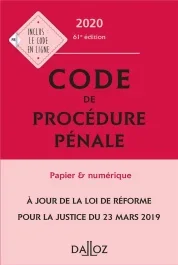 Code de procédure pénale annoté. Edition 2020
