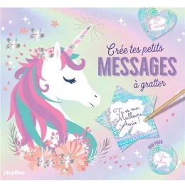 Crée tes messages secrets à gratter Licornes. Avec 10 cartes et courriers, 12 bons pour… 26 sticke