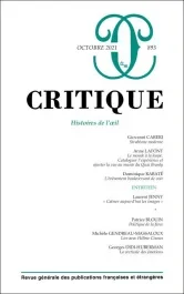 Critique N° 893, octobre 2021 : Histoires de l&rsquo;oeil