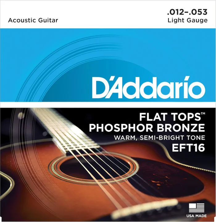 D’ADDARIO AND CO EFT16 Flat Tops Phosphor Bronze Light 12-53