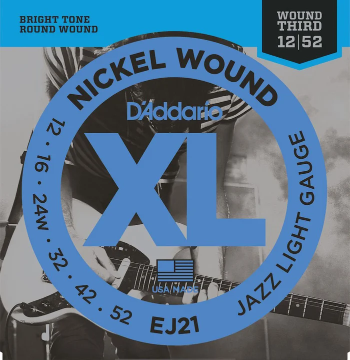 D’ADDARIO AND CO EJ21 Nickel Wound Jazz Light 12-52