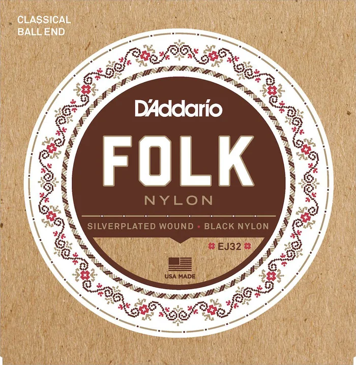 D’ADDARIO AND CO EJ32 Silverplated Wound/black Nylon 28-45