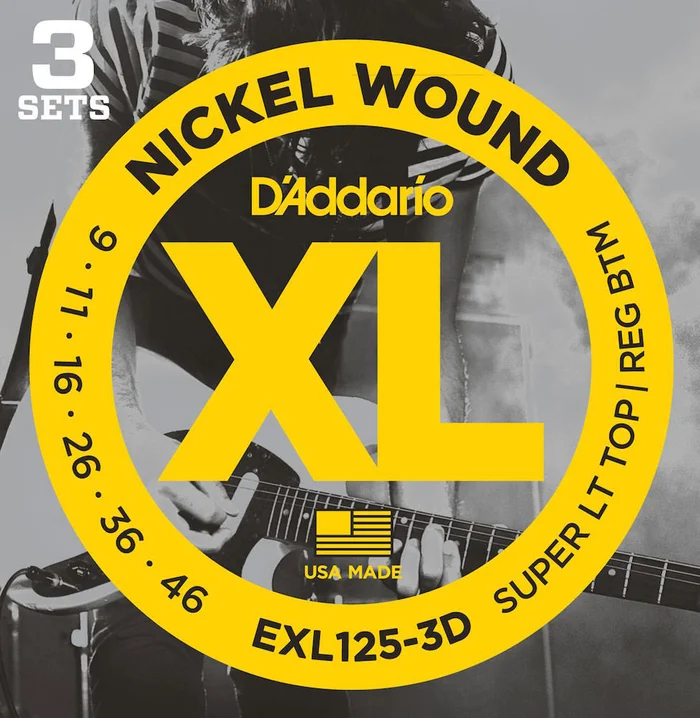 D’ADDARIO AND CO EXL125-3D Nickel Wound Super LT Top Pack de 3